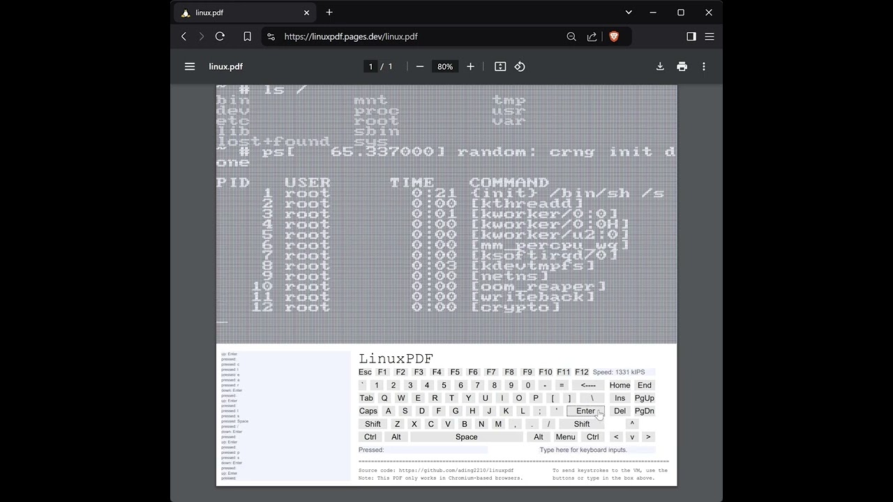 Discovering Linux Within a PDF: An Unexpected Journey