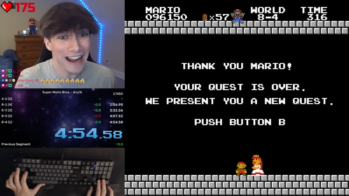 Niftski Achieves New World Record in Super Mario Bros. Speedrun Using Keyboard Controls