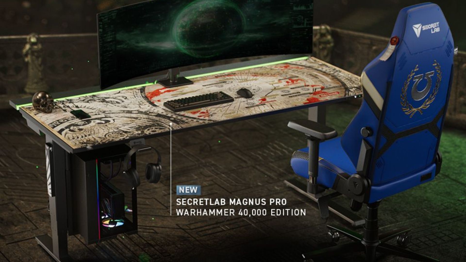 New Warhammer 40,000 Edition of Secretlab Desk Announced: Avoid Painting Your Minis on It