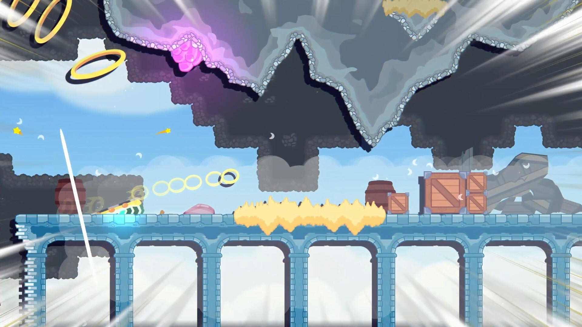 Aureole – Wings of Hope: A Speedy Platformer Where You Toss Rings to Defeat a Muscular Devil