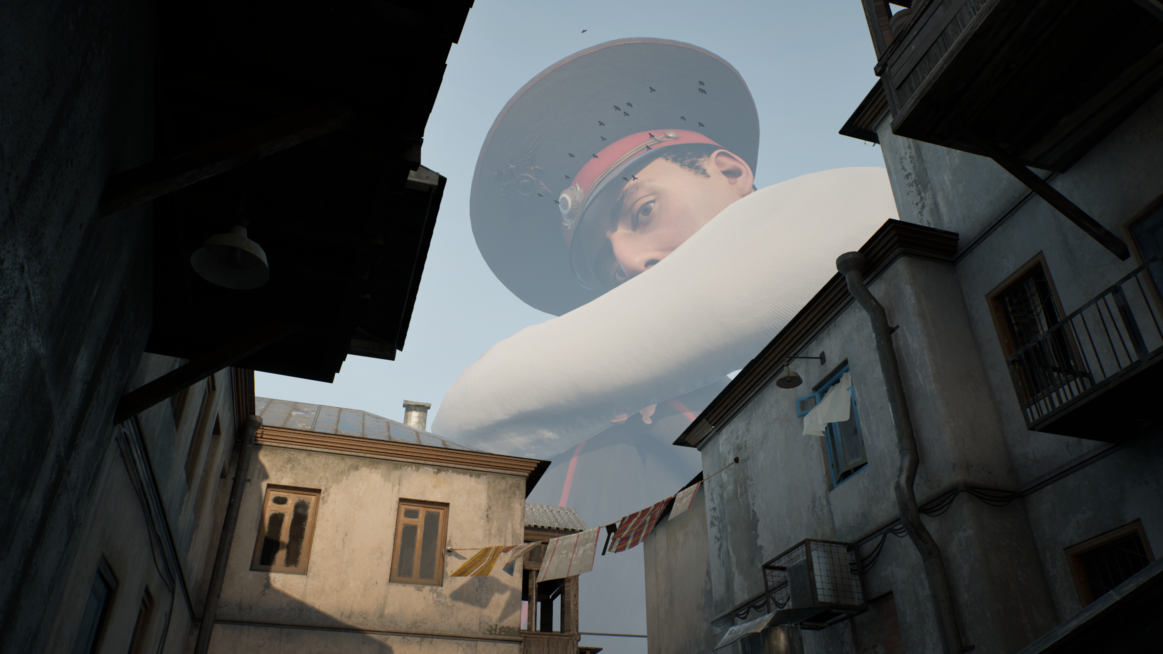 Observe a Giant Cop in Militsioner: An Unusual Exploration of Surveillance