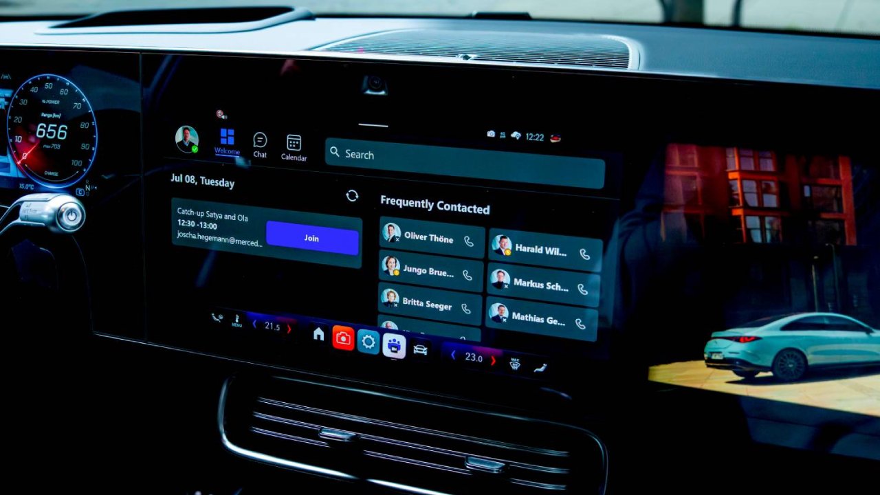 Mercedes Intros Controversial Feature to Stream Driving During Teams Meetings
